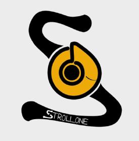 Imagen de La S de Stroll y su simulación con un camino para recorrer y el auricular que refleja la conexión a un audio que lo guía y explica el trayecto