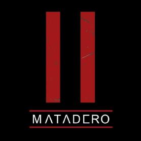 Imagen de Dos rectángulos rojos paralelos verticales y dos lineas paralelas rojas horizontales con la palabra matadero en su interior