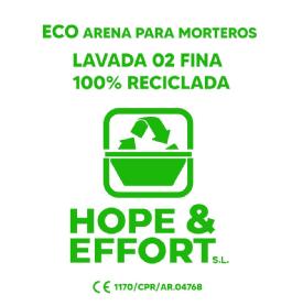 Imagen de ECO ARENA PARA MORTEROS LAVADA 02 FINA 100% RECICLADA HOPE & EFFORT S.L. CE 1170/CPR/AR.04768