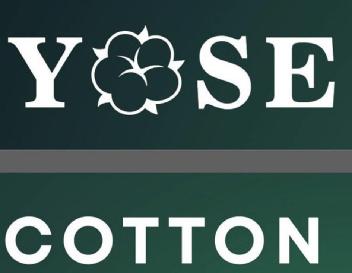Imagen de Consiste en la marca caprichosa YOSE COTTON dividida en dos niveles, con la característica de que en la primera palabra la letra O se sustituye por una flor