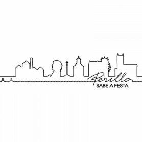 Imagen de Perillo sabe a festaSkyline con la silueta de los edificios de la parroquia de Perillo (Oleiros)