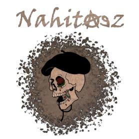 Imagen de Una calavera vistiendo una txapela (boina vasca) con un clavel en el ojo cuyos petalos marchitos caen como lagrimas mientras que de su tallo nace un cable de audio