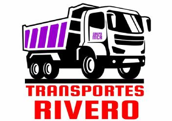 Imagen de Silueta de Camión compuesto por colores negros y en remolque violeta y letras en la parte inferior como indicativo de Transportes Rivero, nombre comercial de la empresa