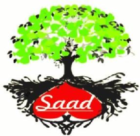 Imagen de arbol conhojas de treboles verdes y en sus raices marrones un corazon invertido con la palabra saad