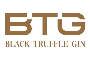 Imagen de BLACK TRUFFLE GIN Logotipo en tres letras con su diseño BTG y el nombre completo del producto