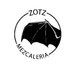 Imagen de los elementos son las palabras zotz, mezcaleria y un ala de murcielago