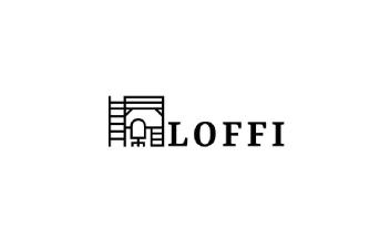 Imagen de LOGO QUE REPRESENTA UNA MESA DE ESCRITORIO CON CAJONERA A LA DERECHA,ESTANDO ÉSTE (ESCRITORIO) BAJO UNA LITERA CON LAS ESCALERAS A LA IZQUIERDA. A LA DERECHA LA PALABRA LOFFI CON FUENTE YRSA-600. LOGO NEGRO EN FONDO BLANCO