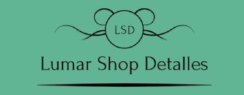 Imagen de letra negra sobre fondo verde en la cual pone Lumar Shop Detalles y arriba logotipo en negro sobre el mismo fondo verde