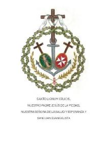 Imagen de SOBRE LA CABEZA DEL ANCLA OTRA CRUZ LATINA QUE LE CUELGA UNA CINTA CON UNA INSCRIPCIÓN DE IZQUIERDA A DERECHA QUE DICE KYRIE ELEISON