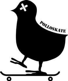 Imagen de Un pollo sobre una tabla de skate asociado a la palabra 