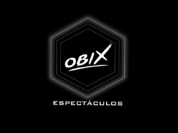 Imagen de ESPECTACULOS OBIX (TRES HEXÁGONOS DE LINEA BLANCA SOBRE FONDO NEGRO, CON DOS DENOMINACIONES EN LETRA BLANCA, UNA DENTRO DE LA FIGURA GEOMÉTRICA Y OTRA FUERA DE LAS FIGURAS GEOMÉTRICAS