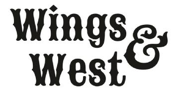 Imagen de Wings and West, las 2 W en mayuscula y el tipo de letra SAnscreek