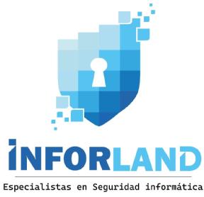 Imagen de Inforland Peru cuenta con un logo de escudo informático que se distingue por la ciberseguridad