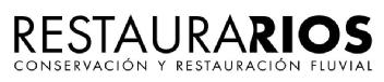 Imagen de El logo incluye el nombre de la marca en mayúscula, RESTAURARÍOS. La R de Ríos tiene un recorte en forma de ola. Además incluye las palabras en mayúscula: CONSERVACIÓN Y RESTAURACIÓN FLUVIAL