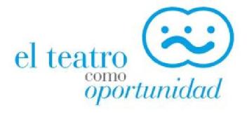 Imagen de ''El teatro como oportunidad'' y dos caretas unidas con una sonrisa que está alegre y triste