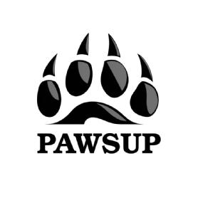 Imagen de Huellas de animal acompañadas de la palabra PAWSUPsobrepuesta o sin sobreponer