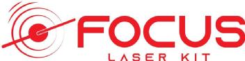 Imagen de Palabra FOCUS laser kit en rojo con una diana