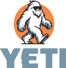 Imagen de Logotipo compuesto por una ilustración de un yeti caminando y la marca YETI