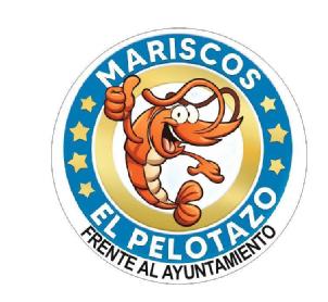 Imagen de FONDO CON TRIPLE CIRCULO, EL EXTERIOR BLANCO, EL SEGUNDO AZUL Y EL INTERIOR DORADO CON 4 ESTRELLAS AMARILLAS EN LA IZQUIERDA Y 3 ESTRELLAS AMARILLAS EN LA DERECHA, CON LA LEYENDO MARISCOS EL PELOTAZO
