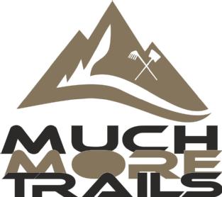 Imagen de Much More Trails. Se incluye silueta de montaña con herramientas