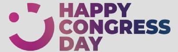 Imagen de HAPPY CONGRESS DAY, Tiene una carita sonriente, llamada smile, con giro y guiño