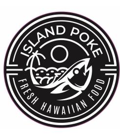 Imagen de logo formado por liñas pez,palmera y sol