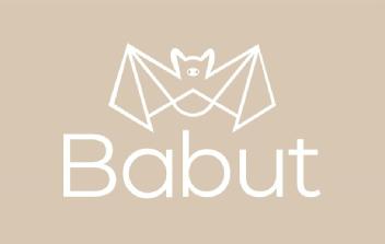 Imagen de La palabra Babut y logo dibujo de un murciélago con las alas abiertas