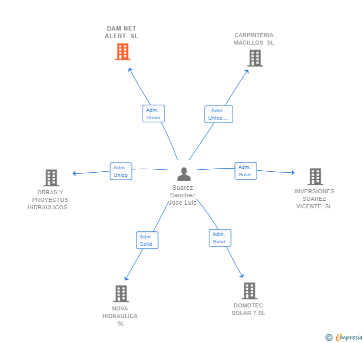 Vinculaciones societarias de DAM NET ALERT SL