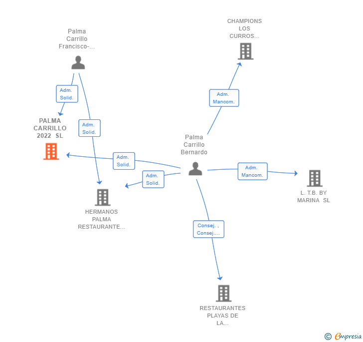 Vinculaciones societarias de PALMA CARRILLO 2022 SL