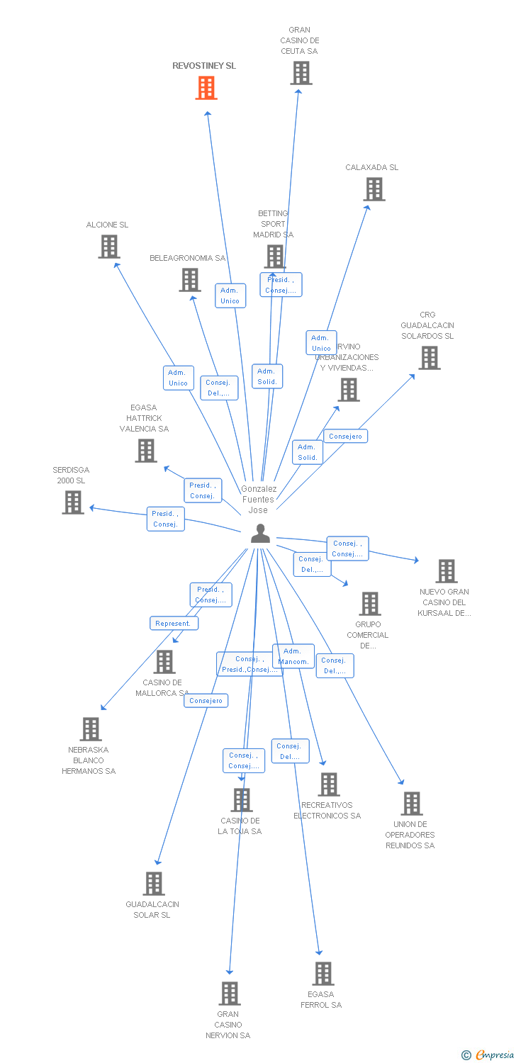 Vinculaciones societarias de REVOSTINEY SL