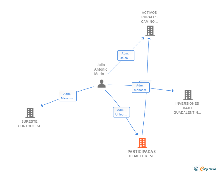 Vinculaciones societarias de PARTICIPADAS DEMETER SL
