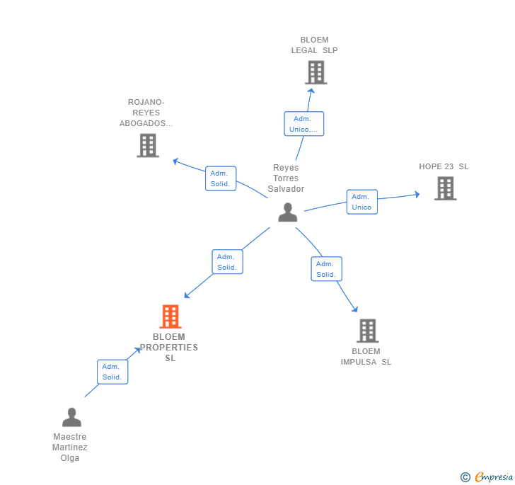 Vinculaciones societarias de BLOEM PROPERTIES SL