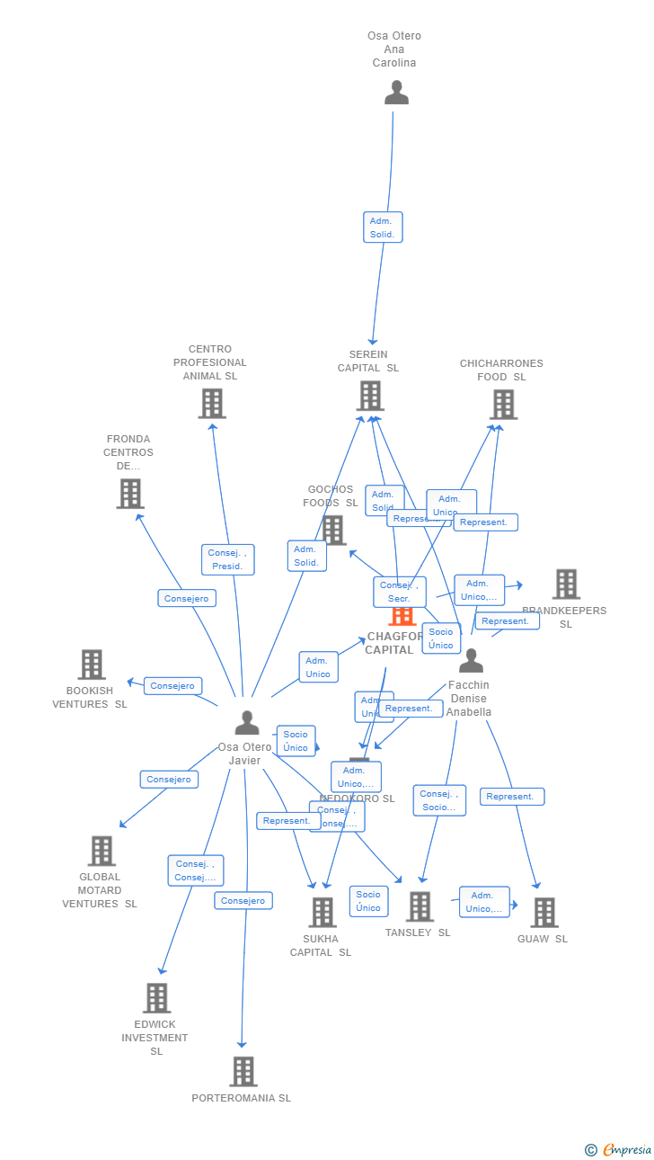 Vinculaciones societarias de CHAGFORD CAPITAL SL