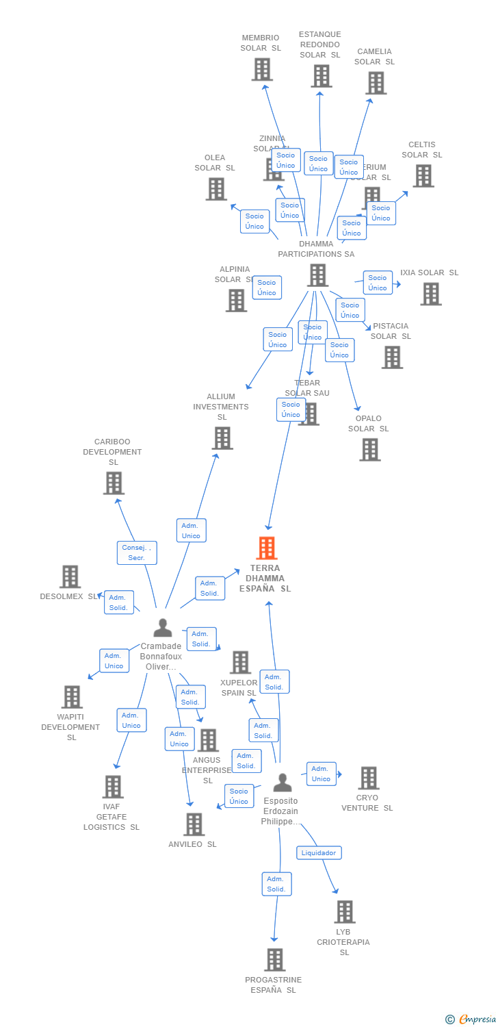 Vinculaciones societarias de TERRA DHAMMA ESPAÑA SL