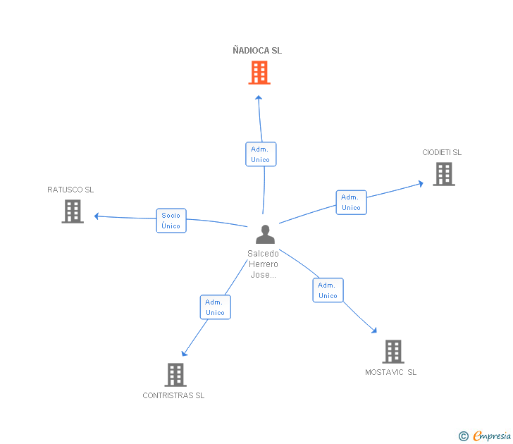Vinculaciones societarias de ÑADIOCA SL