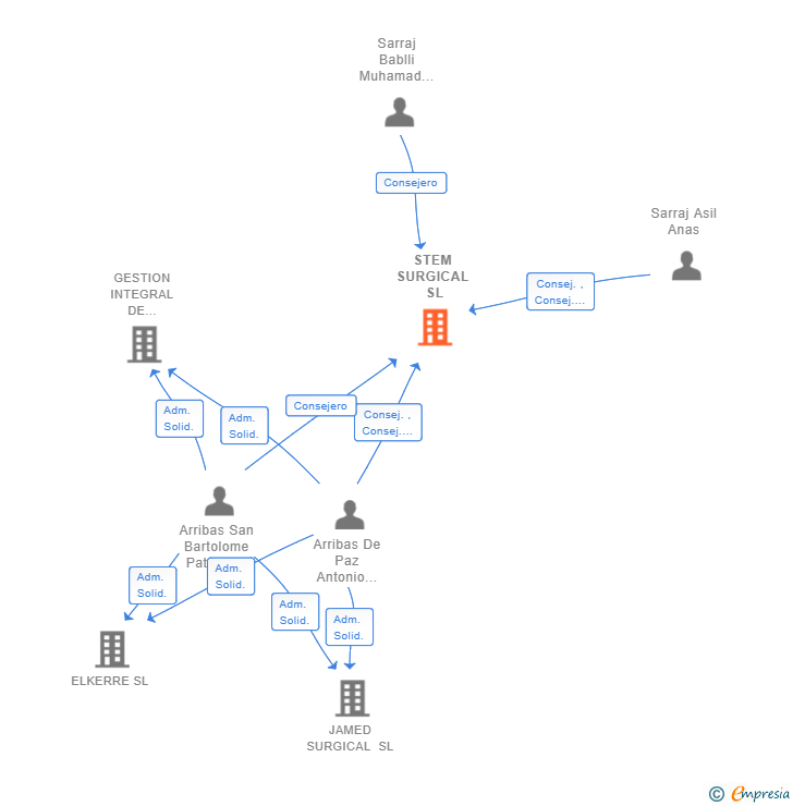 Vinculaciones societarias de STEM SURGICAL SL