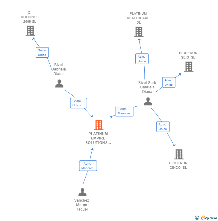 Vinculaciones societarias de PLATINUM EMPIRE SOLUTIONS SL