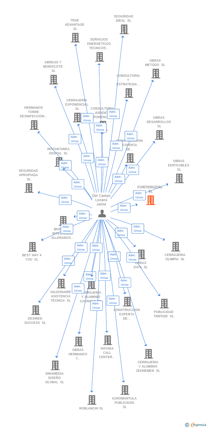 Vinculaciones societarias de FORTIDIGITAL SL