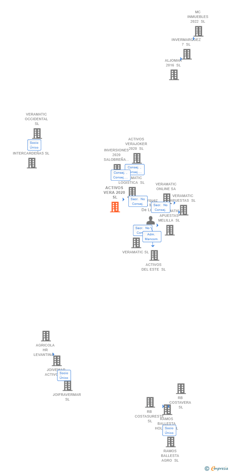 Vinculaciones societarias de ACTIVOS VERA 2020 SL