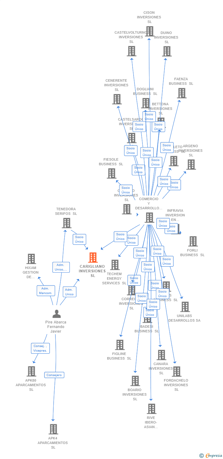 Vinculaciones societarias de CARIGLIANO INVERSIONES SL