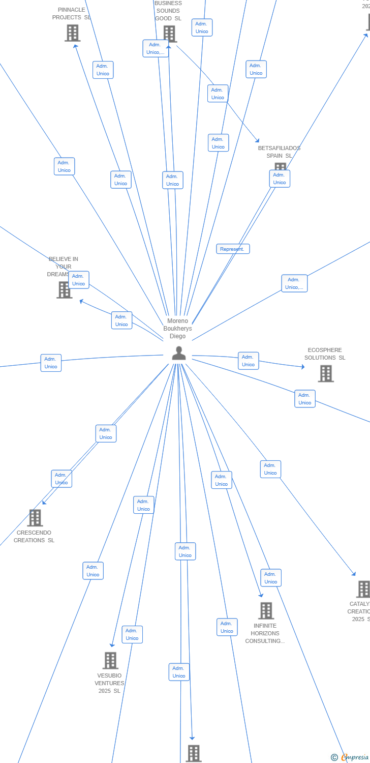 Vinculaciones societarias de VISIONARY MINDS AGENCY 2025 SL