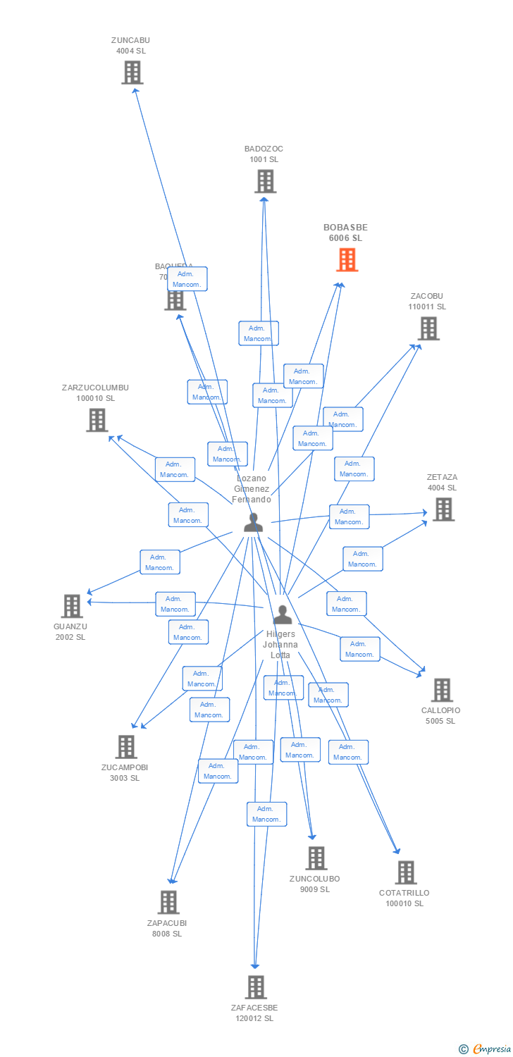 Vinculaciones societarias de BOBASBE 6006 SL