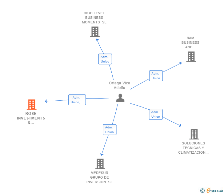 Vinculaciones societarias de ROSE INVESTMENTS & BUSINESS SL