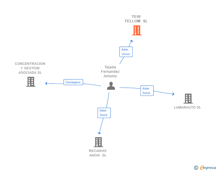 Vinculaciones societarias de TEHI TELLOM SL