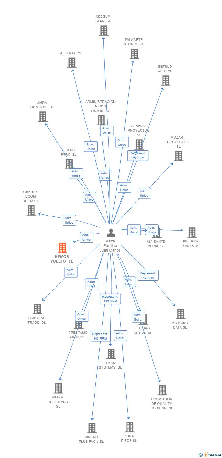 Vinculaciones societarias de HEMOS VUELTO SL