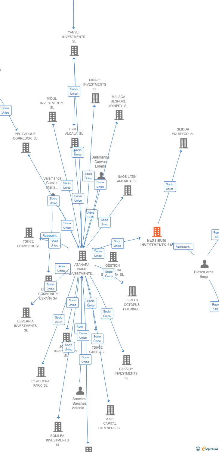Vinculaciones societarias de NEXTHIUM INVESTMENTS SA
