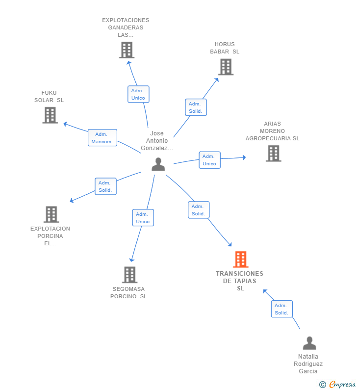 Vinculaciones societarias de TRANSICIONES DE TAPIAS SL