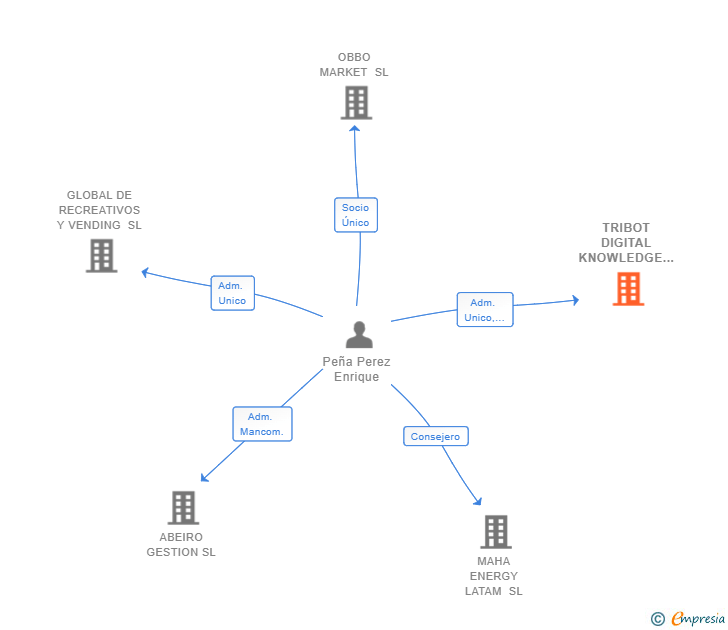 Vinculaciones societarias de TRIBOT DIGITAL KNOWLEDGE SL