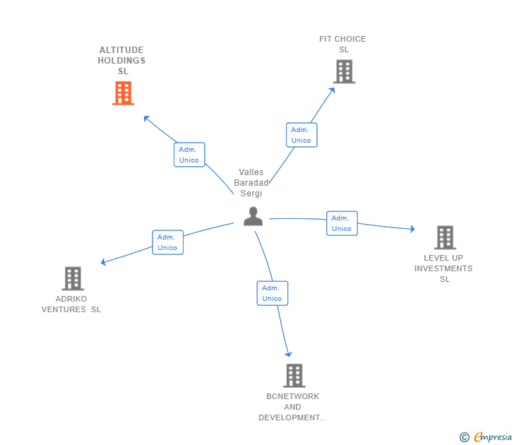 Vinculaciones societarias de ALTITUDE HOLDINGS SL