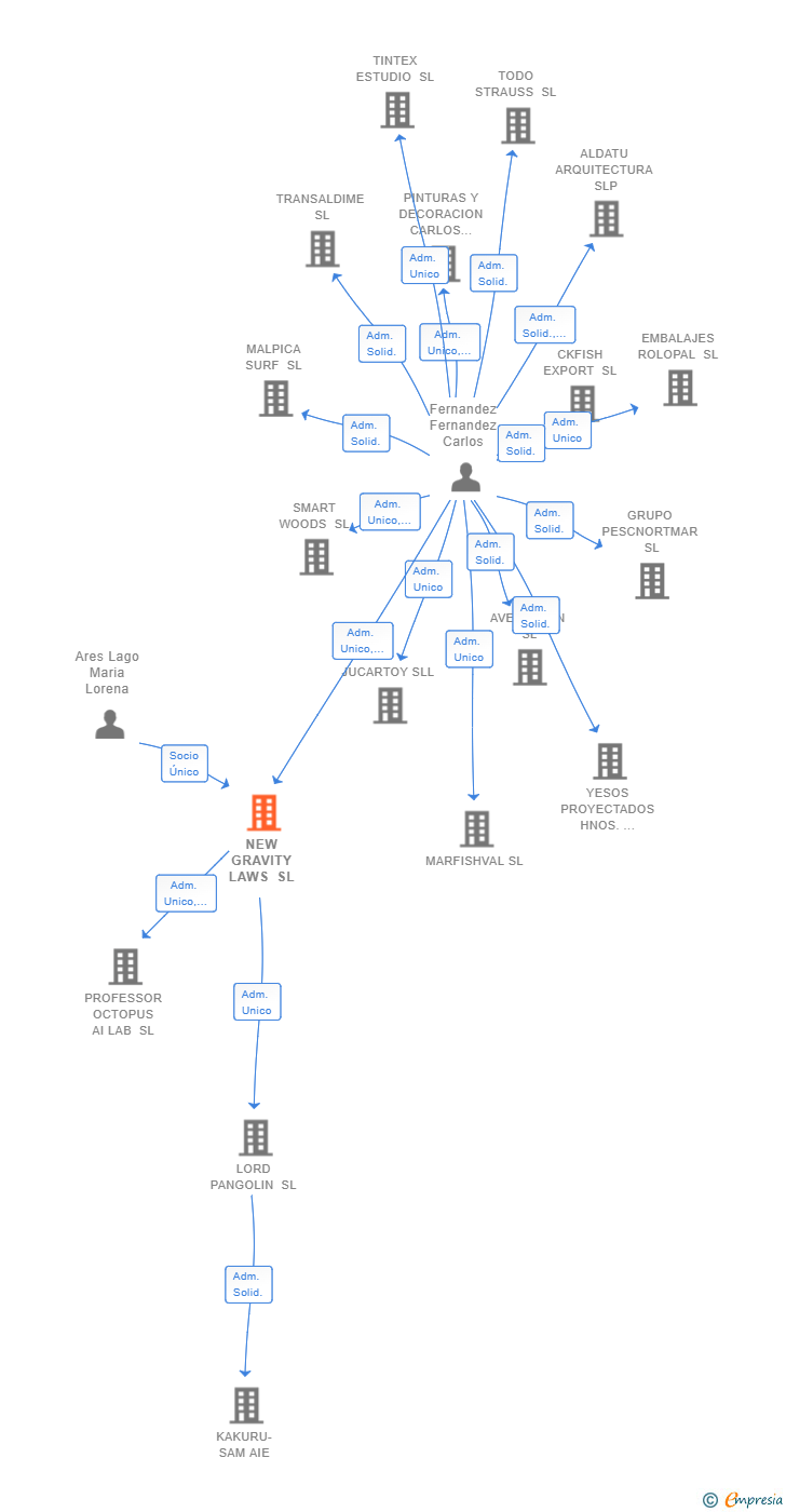 Vinculaciones societarias de NEW GRAVITY LAWS SL